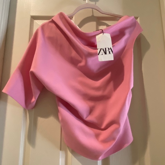 Zara Tops | Zara Pink Asymmetrical Top Size Small Nwt | Poshmark